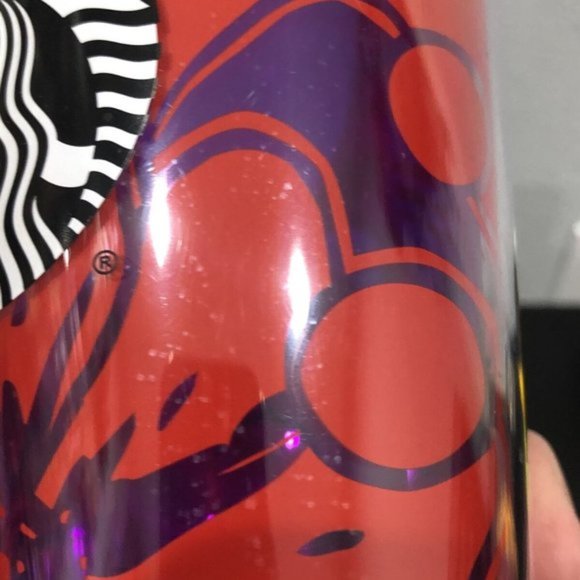 2014 STARBUCKS 24 Oz. VENTI Cold Cup Tumbler PURPLE RED Hibiscus No Straw RARE - Picture 5 of 10